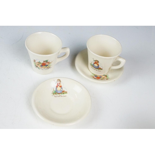 49 - Two vintage porcelain childs tea sets to include a Little Red Riding Hood tea set and a tea set with... 