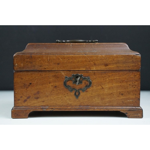 152 - George III mahogany tea caddy with a fitted interior, approx 23cm wide