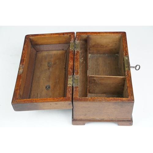 152 - George III mahogany tea caddy with a fitted interior, approx 23cm wide