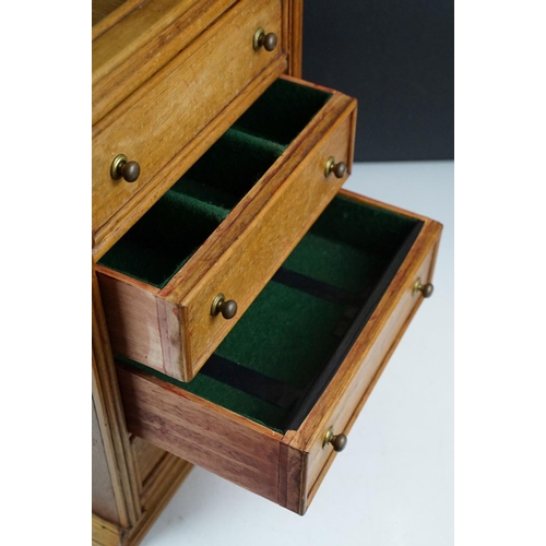 173 - Tabletop collectors chest of four drawers with lined / fitted interiors, approx 40cm H x 30cm W x 28... 