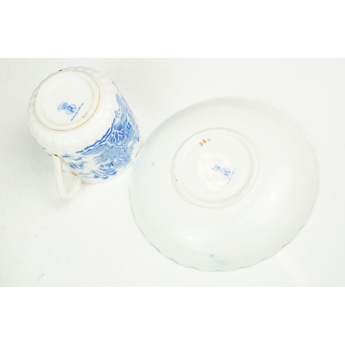 58 - Late 19th century Royal Worcester 'Mandarin' blue & white cabaret tea set with gilt rims, the lot to... 