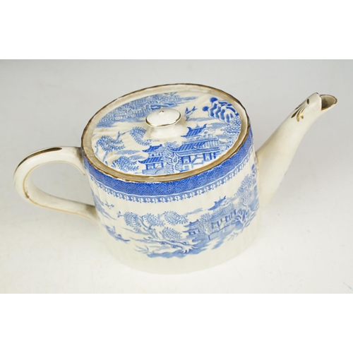 58 - Late 19th century Royal Worcester 'Mandarin' blue & white cabaret tea set with gilt rims, the lot to... 