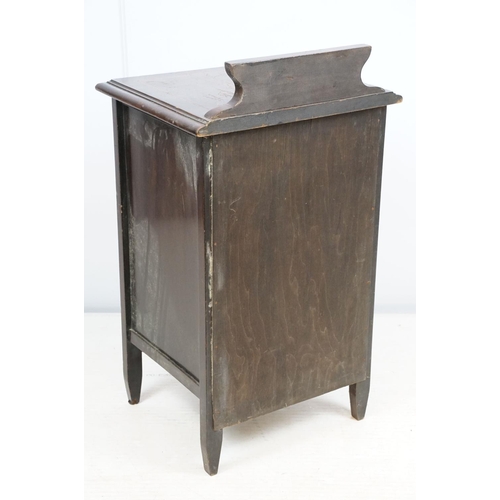 686 - Edwardian mahogany inlaid pot cupboard, 74.5cm high x 42cm wide x 37cm deep