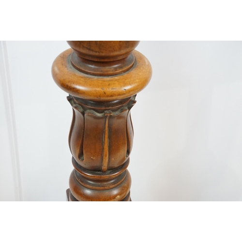 709 - Early 20th century mahogany jardiniere / torchere stand, 132cm high together with another jardiniere... 