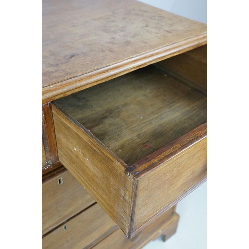 718 - Early 20th century mahogany chest of two short and three long drawers on bracket feet, 104cm high x ... 