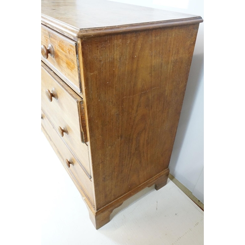 718 - Early 20th century mahogany chest of two short and three long drawers on bracket feet, 104cm high x ... 