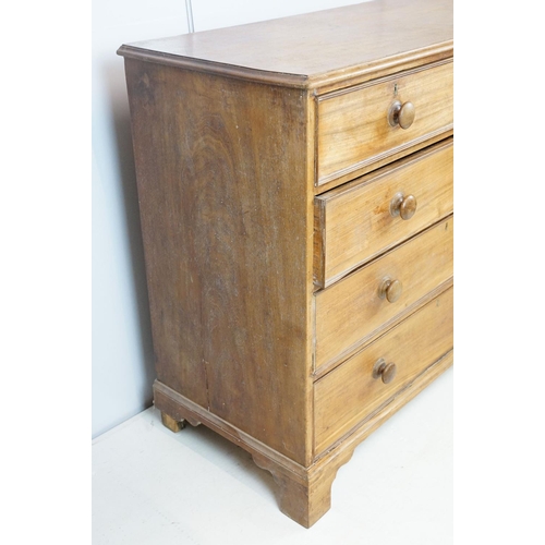 718 - Early 20th century mahogany chest of two short and three long drawers on bracket feet, 104cm high x ... 