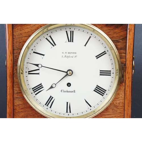 749 - G. T. Hinde, 3 Sekford St., Clerkenwell, mantel timepiece, with ornately carved rosewood case, with ... 