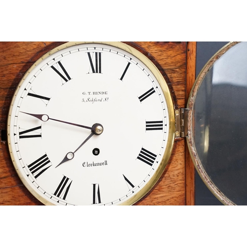 749 - G. T. Hinde, 3 Sekford St., Clerkenwell, mantel timepiece, with ornately carved rosewood case, with ... 