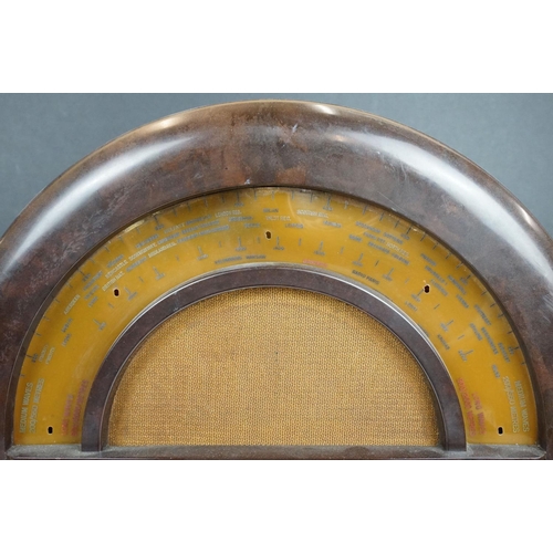 160 - Art Deco ‘ Ekco ‘ Circular Bakelite Radio, the back marked ‘ Ekco All-electric radio type A.C. 76 Su... 