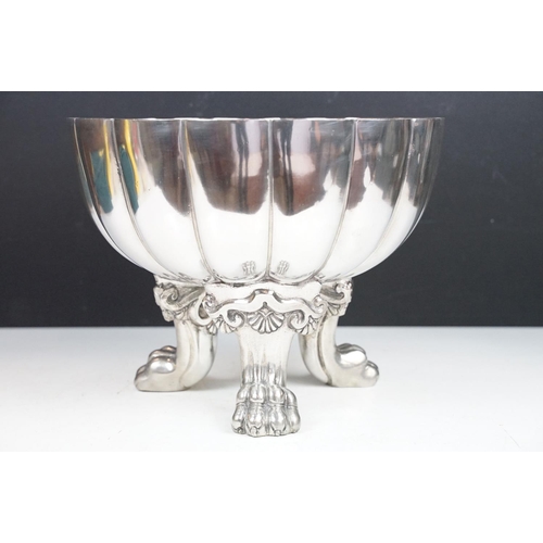 161 - Polished pewter centrepiece bowl designed by famous Italian interior designer Giovanni Parini (1939-... 