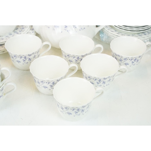 63 - Wedgwood 'Windrush' pattern tea set to include teapot, cups & saucers, tea plates, sugar bowl, milk ... 