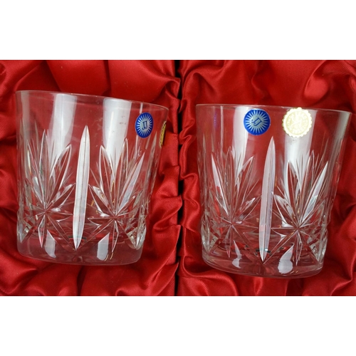 77 - Six boxed lead crystal glass sets to include three Bohemia crystal examples, Edinburgh Crystal goble... 