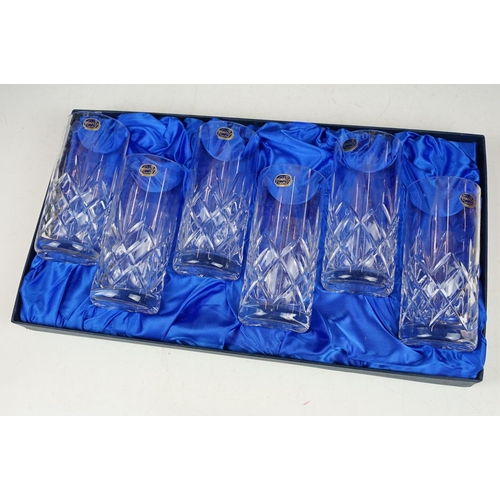 77 - Six boxed lead crystal glass sets to include three Bohemia crystal examples, Edinburgh Crystal goble... 