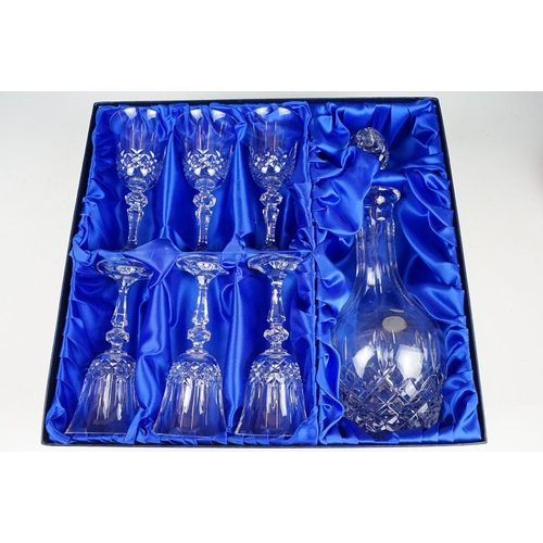 77 - Six boxed lead crystal glass sets to include three Bohemia crystal examples, Edinburgh Crystal goble... 