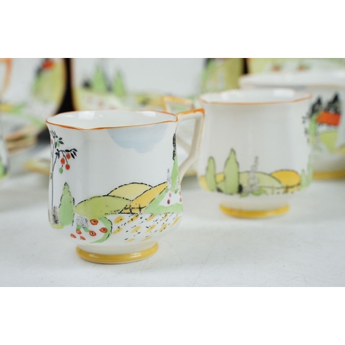 84 - Early-to-mid 20th century Bell China S&C part tea set with hand painted polychrome decoration