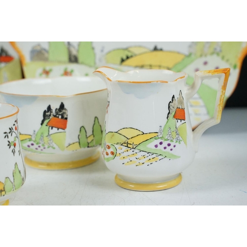 84 - Early-to-mid 20th century Bell China S&C part tea set with hand painted polychrome decoration