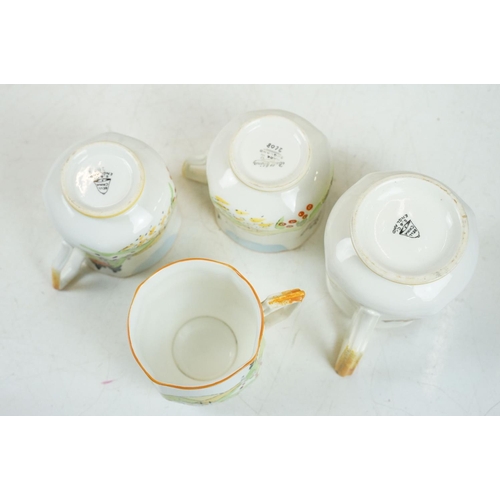 84 - Early-to-mid 20th century Bell China S&C part tea set with hand painted polychrome decoration