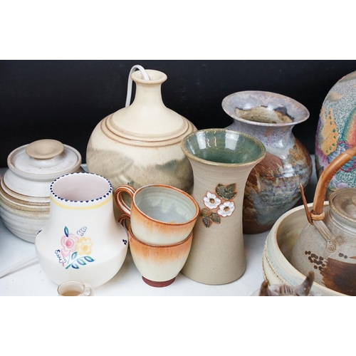 88 - Mixed ceramics to include studio pottery, Poole Pottery, commemorative china, crested ware, etc, fea... 