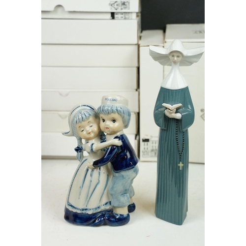 91 - Mixed ceramics to include Lladro 5500 Prayerful Moment, Nao 01053 Pequeno Pierrot Lector, Pendelfin,... 