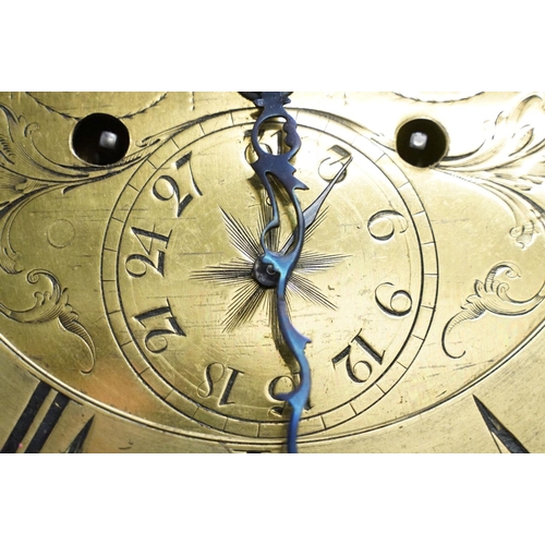 728 - Mahogany inlaid longcase clock, the brass dial signed Thomas Lister, Halifax, with Roman and Arabic ... 