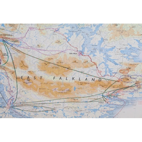 128 - Three Falkland Island War military maps - 'Operation Corporate Manoeuvre Map' 21st May - 14th June 1... 