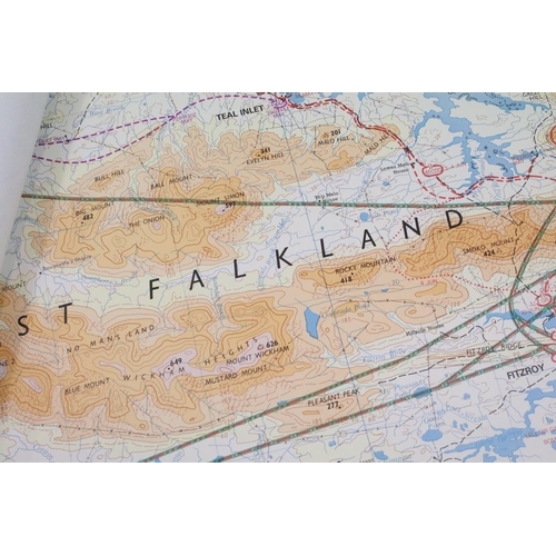 128 - Three Falkland Island War military maps - 'Operation Corporate Manoeuvre Map' 21st May - 14th June 1... 