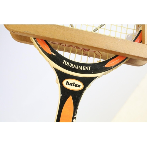 122A - Grays of Cambridge Gazelle tennis racket with metal racket press, made in England by Grays, Cambridg... 