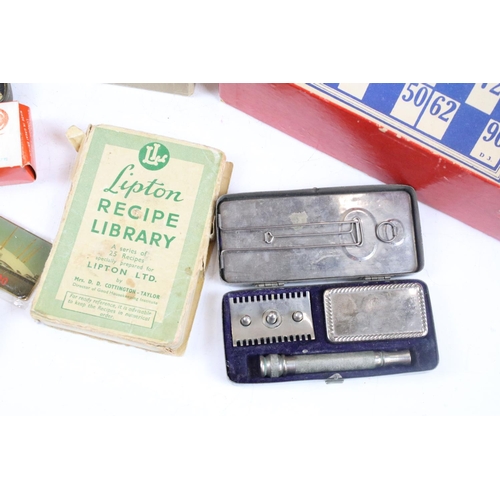 442 - Group of vintage tins & boxes, featuring Sharps toffee, Sure Shield throat lozenges, Ever Ready razo... 