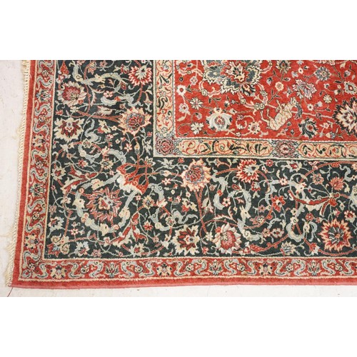 764 - Large red and blue ground carpet, 345 x 252cm