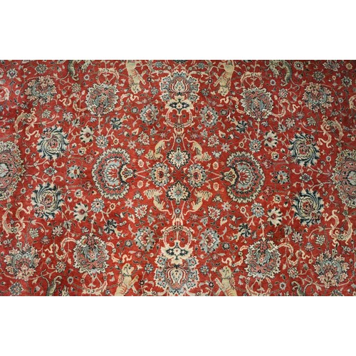 764 - Large red and blue ground carpet, 345 x 252cm