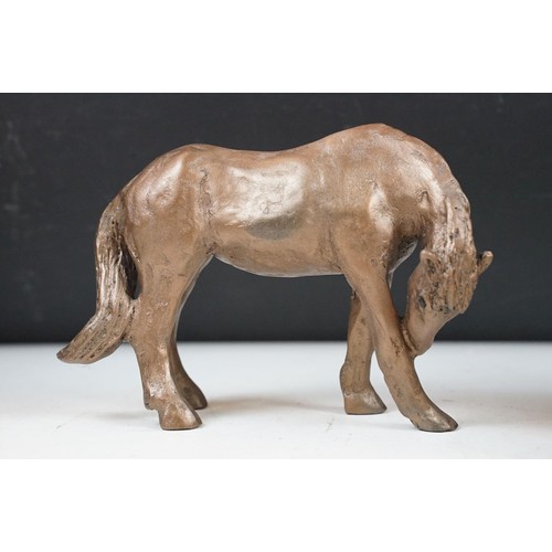 86 - Group of four Frith Sculpture bronzed resin horses & foal, the lot to include Scout, Freckles, Jingo... 