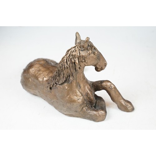 86 - Group of four Frith Sculpture bronzed resin horses & foal, the lot to include Scout, Freckles, Jingo... 