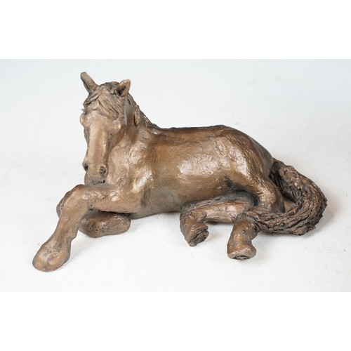 86 - Group of four Frith Sculpture bronzed resin horses & foal, the lot to include Scout, Freckles, Jingo... 