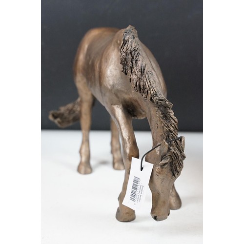 86 - Group of four Frith Sculpture bronzed resin horses & foal, the lot to include Scout, Freckles, Jingo... 