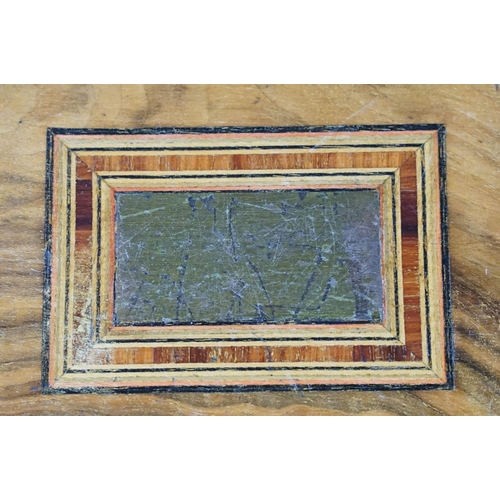 155 - 19th century walnut veneered writing slope with Tunbridge style inlay, slope to interior and typical... 