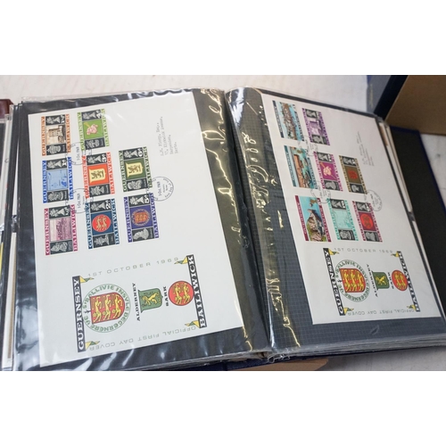 468 - Large collection of first day covers housed within seven albums, to include 4 x Royal Mail albums an... 