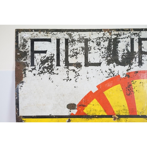 520 - Shell Fill Up Here Spirit & Oils enamel sign, 121 x 122cm