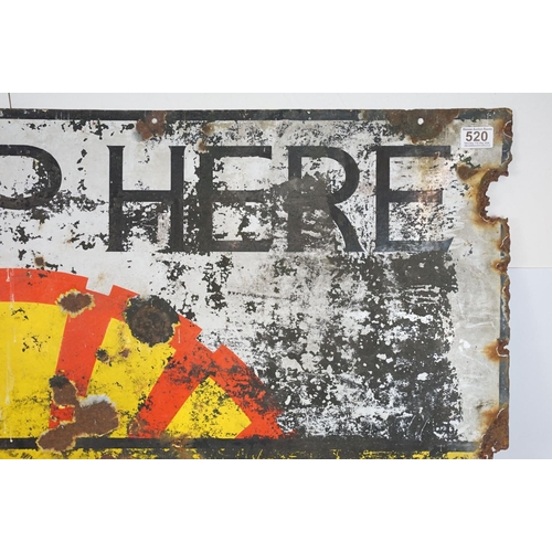 520 - Shell Fill Up Here Spirit & Oils enamel sign, 121 x 122cm