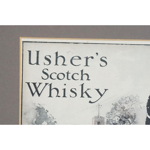 546 - Usher's Scotch Whisky advert, 22 x 14.5cm, framed and glazed