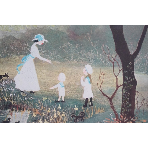 576 - Helen Bradley, a signed romantic print with blind stamp, titled ' On a Lovely Summers Day ', inscrib... 