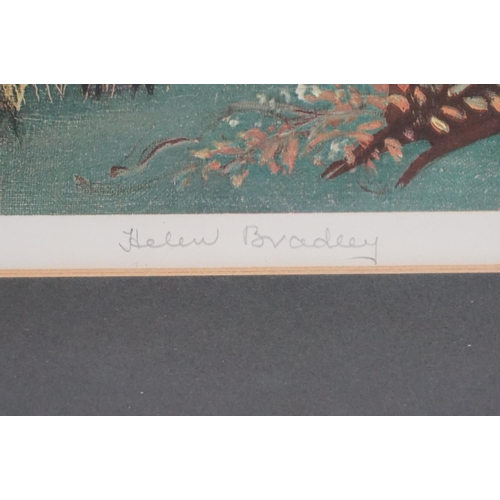 576 - Helen Bradley, a signed romantic print with blind stamp, titled ' On a Lovely Summers Day ', inscrib... 