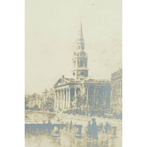 579 - Leslie Austin, Trafalgar Square, a facsimile of the original drawing, signed in pencil lower left, 1... 