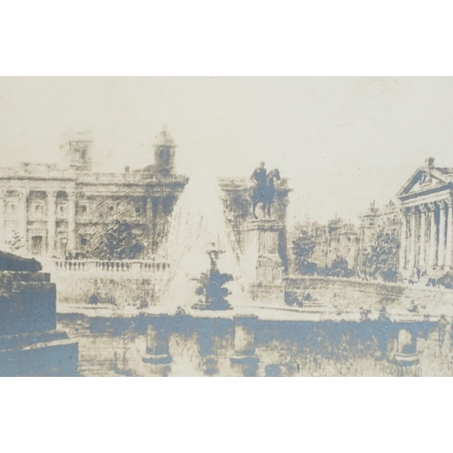 579 - Leslie Austin, Trafalgar Square, a facsimile of the original drawing, signed in pencil lower left, 1... 