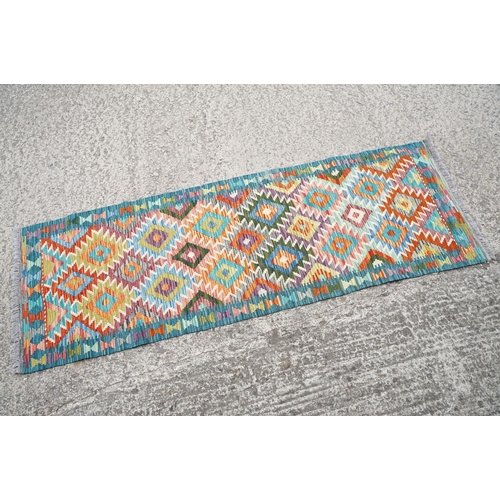 778 - Chobi Kilim runner rug, approx 198cm x 68cm