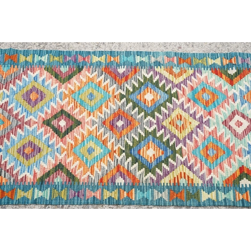 778 - Chobi Kilim runner rug, approx 198cm x 68cm