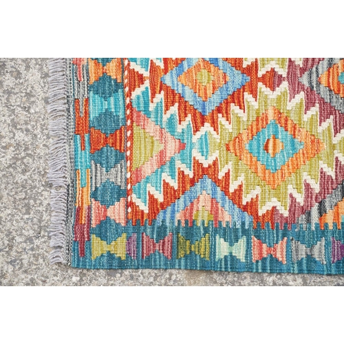 778 - Chobi Kilim runner rug, approx 198cm x 68cm