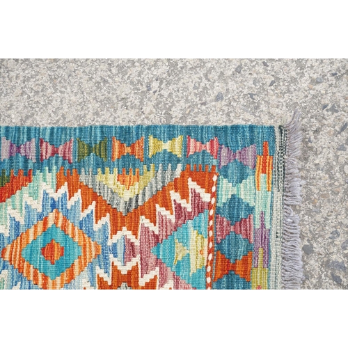 778 - Chobi Kilim runner rug, approx 198cm x 68cm