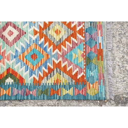 778 - Chobi Kilim runner rug, approx 198cm x 68cm