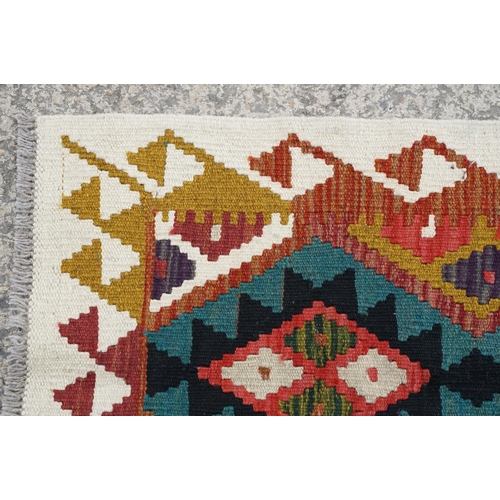 782 - Maimana Kilim rug, cream ground, approx 196cm x 122cm